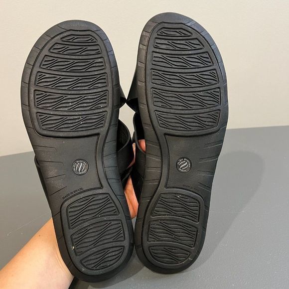 NWOT NORDSTROM Porter Cross‎ Strap Slide Genuine Leather Sandal In Black (10) - Picture 9 of 13